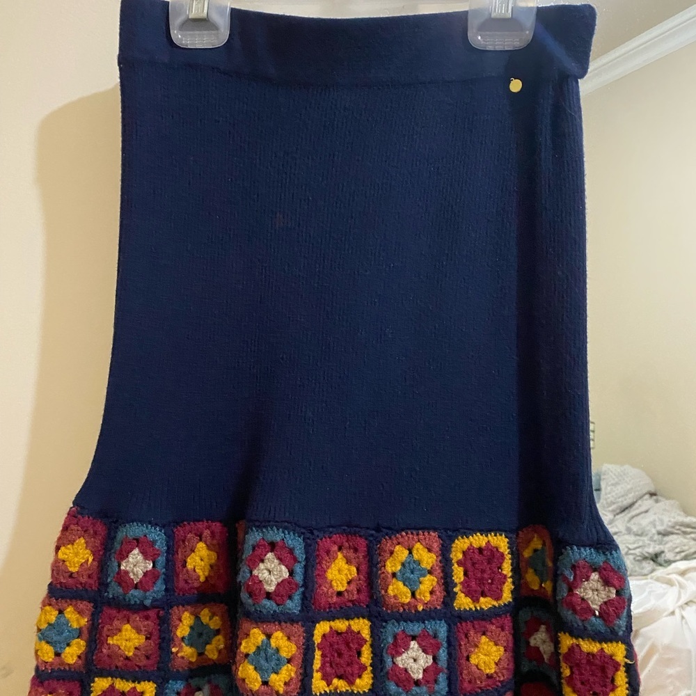 Anthropologie Square Floral Knit Skirt - Picture 4 of 5